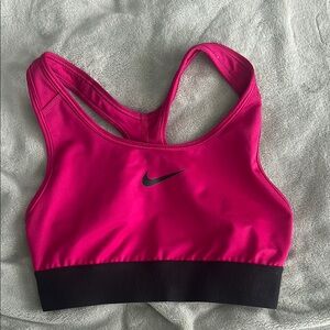 Nike Pink and Black Sports Bra Moisture-Wicking Racerback